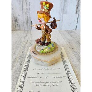 Ron Lee Tim Tim‎ hobo boy clown vintage 1996 gold statue figurine walking